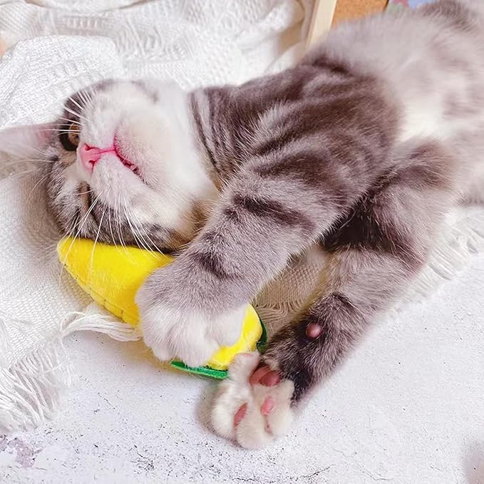 Cat Toys, Interactive Cat Toy for Indoor Cats, Soft and Durable Crinkle Sound Catnip Toys, Catnip Filled Mouse Cat Teething Chew Toy (Pack of 12)