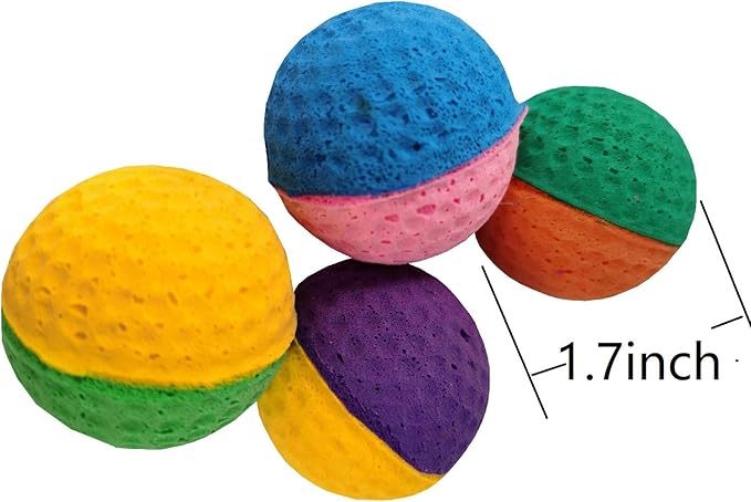 12 Pack Pet Ball Foam Sponge Ball Cat Toy Soft Bouncy Noise Free (12pcs Pet Ball Foam Sponge Ball)