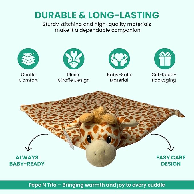 Security Blanket – Unisex Loveys for Babies – Toddler Soft Baby Security Blanket, Stuffed Animal Security Blanket 18 Inch (Giraffe)