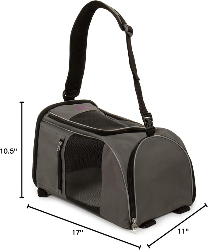 TrustyPup 2-in-1 Pet Backpack Travel Carrier, Airline Approved & Guaranteed On Board - Gray, Medium