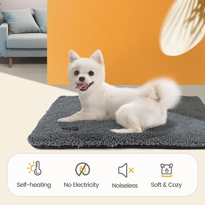 Self Warming Cat Bed Self Heating Cat Dog Mat 29.1 x 18.9 inch Extra Warm Thermal Pet Pad for Indoor Outdoor Pets with Removable Cover Non-Slip Bottom Washable