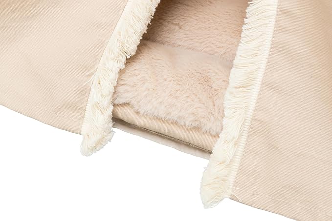 TRIXIE Boho Tipi, Cat Cave, Cat Condo, Cat Bed Tent, Cat Retreat with Reversible Cushion