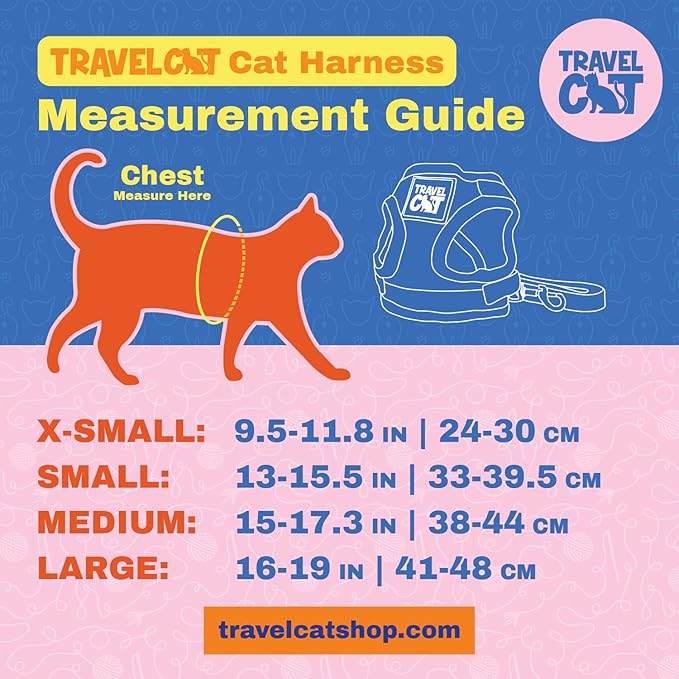 Travel Cat Harness and Leash Set - Adjustable Fit Mesh Cat Harness and Reflective Strap - Comfort Escape Proof Harness for Cats, Kitten for Outdoor Walking, Hiking (Medium, Cashcat)