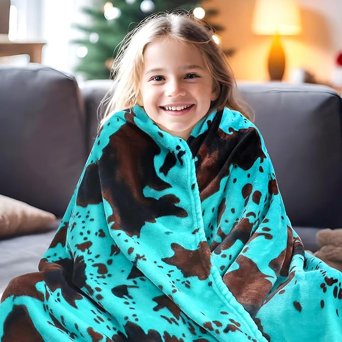 Teal Throw Blanket Fleece Blanket for Couch & Bed Turquoise Luxury Cozy Fuzzy Blankets and Throws Soft Warm Blankets All Season 50x60 inch