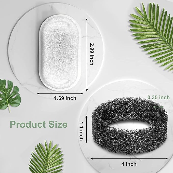 Cat Water Fountain Filters, Compatible with Pet Fountain 16 Filters with 16 Sponges Replacement