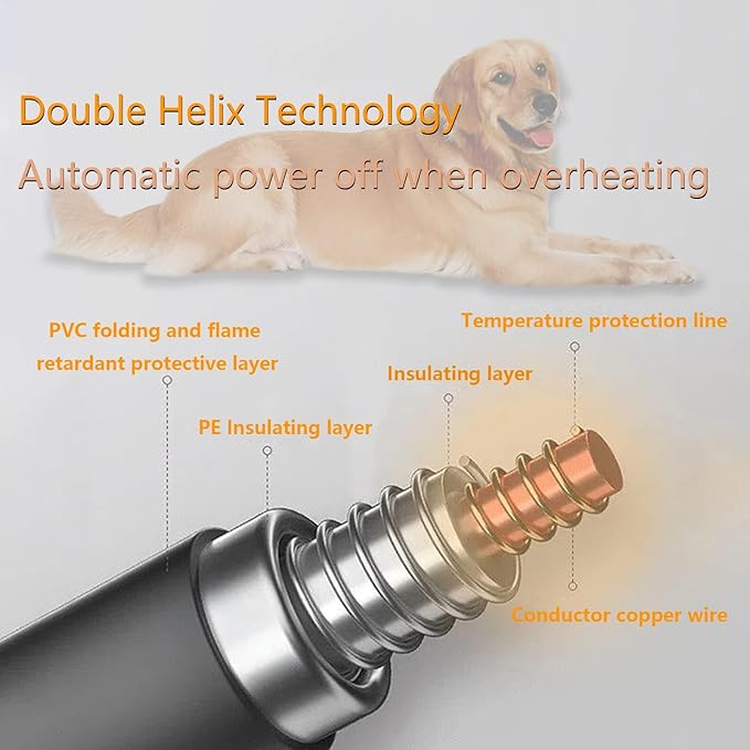 TJOY Pet Heating Pad Electric Heating Pad for Dogs and Cats Indoor Warming Mat Heated Pet Bed with Auto Power Off (Large: (32''x20''))