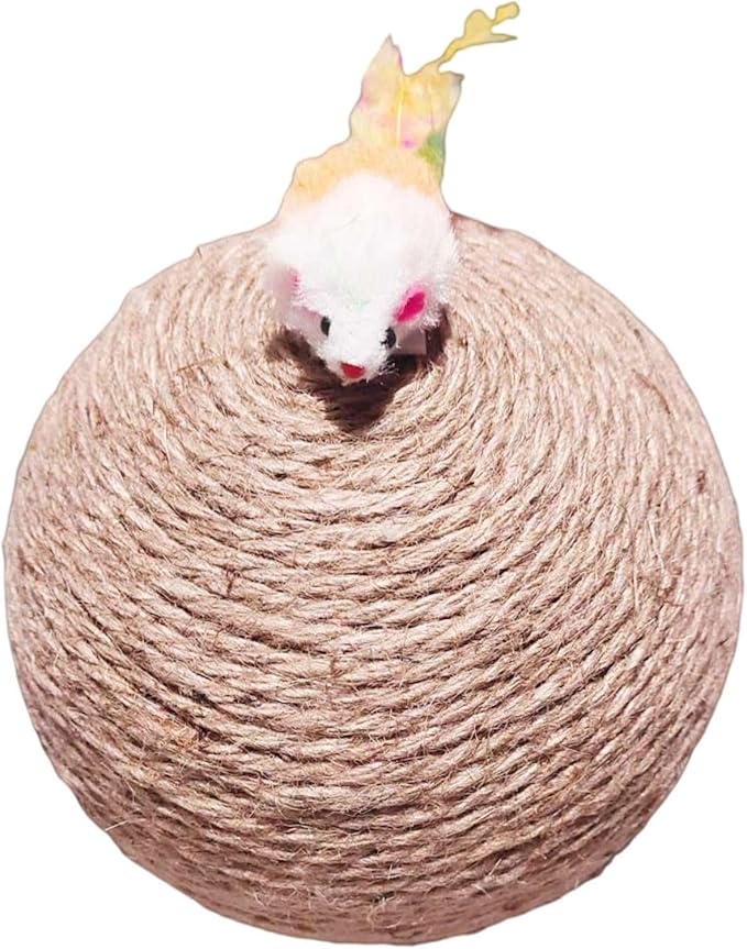 Cat Scratching Ball,Cat Ball for Interactive Enrichment and Play, Cat Scratching BallHeavy Duty Hemp Rope Toy,Cat Tree Replacement (Ball Brid)