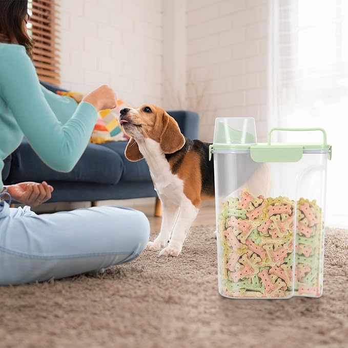 10-14 LBS airtight dog food storage container,cat food storage container with Upgraded Large Nozzle BPA-Free,pet food storage containers For Rice,Grain,Pet Food,Flour, Dog Treat Storage-2 pack green.