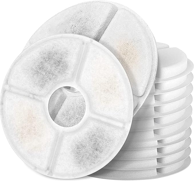 Cat Water Fountain Filters, Pack of 12 Replacement Filter Fit for 81oz/2.4LCat Pet Fountain, 3 Filtration System