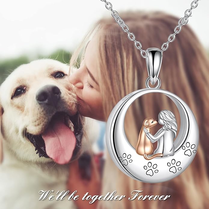 TIGER RIDER Sterling Silver Dog/Cat Urn Necklace for Ashes Dog/Cat Memorial Keepsake Cremation Jewelry Gifts for Women Pet Lovers