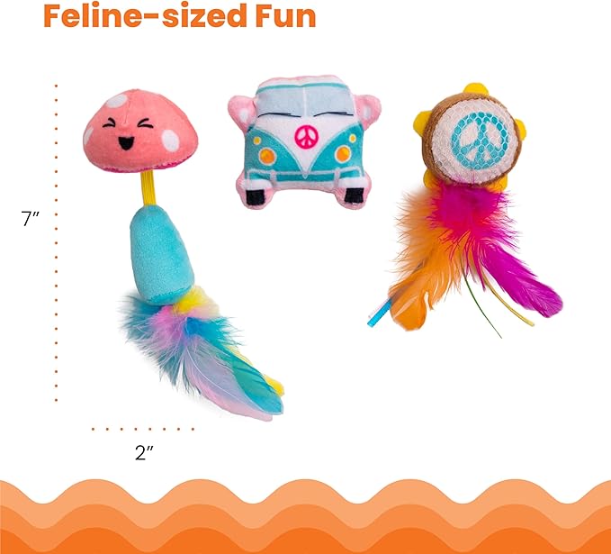 Catstages Festival-Themed Interactive Plush Catnip Cat Toys - 3 Pack