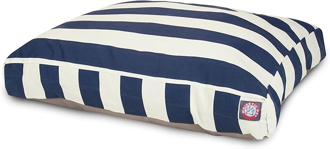 Majestic Pet Rectangle Large Dog Bed Washable – Non Slip Comfy Pet Bed – Dog Crate Bed with Removable Washable Cover – Dog Kennel Bed for Sleeping - Dog Bed Large Breed 44x36x5 Inch – Navy Blue