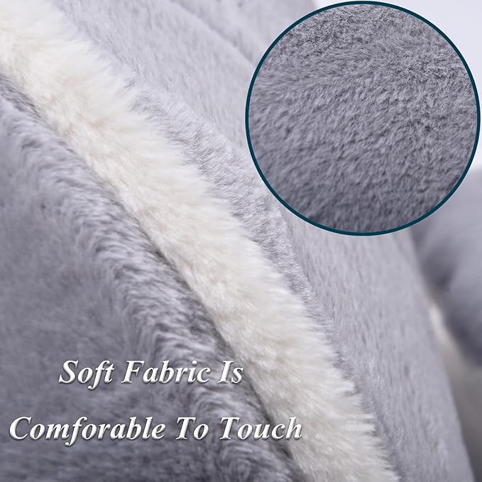Cat Bed for Indoor Cats - Cat Cave Bed Cat House Cat Tent with Removable Washable Cushioned Pillow, Soft and Self Warming Kitten beds, Pet Bed(Large Grey)