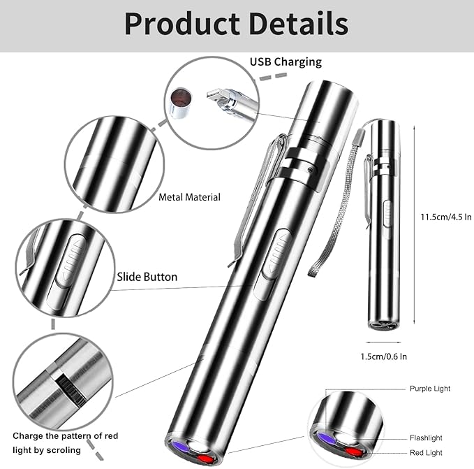 Laser Pointer Cat Toys with Torch and Money DetectorBuilt-inBattery USB Charging 7 Modes to Choose from for Teasing and Interacting with Your Pet