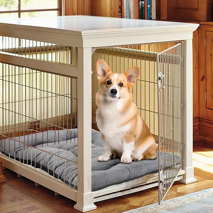 Nobleza Warm Dog Sleep Bed Mat for Cold, Winter Self-Heating Beds Pet Cat Crate Pad Fluffy Comfy Kennel Anti-Slip for Small Medium Dog Kitten, Lightweight Sleeping Dog Travel Mat for Outdoor Indoor