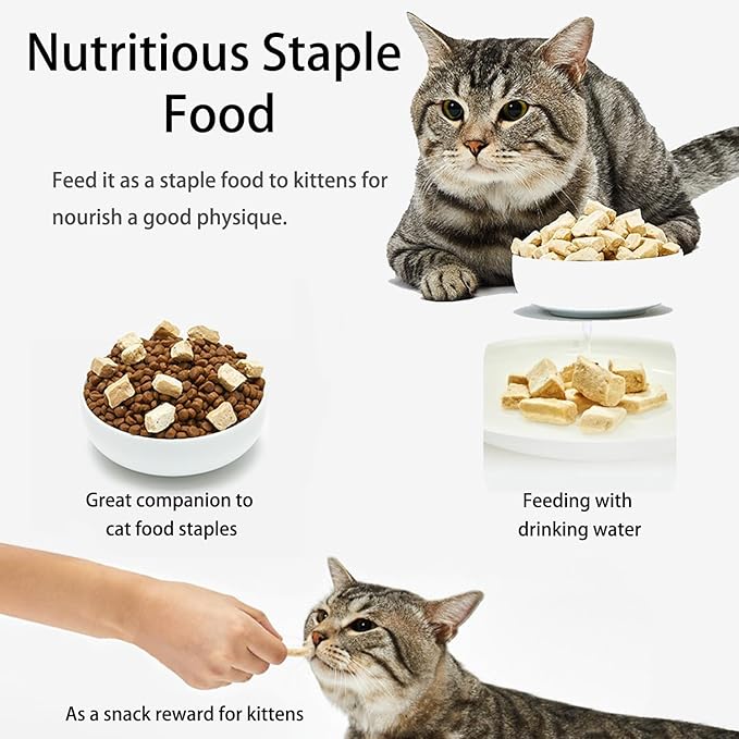 Bintangor Freeze Dried Cat Treats; Dry Cat Food Premium, Healthy, High Protein Instinct Cat Food- Fish and Shrimp Flavor, 150g Bag