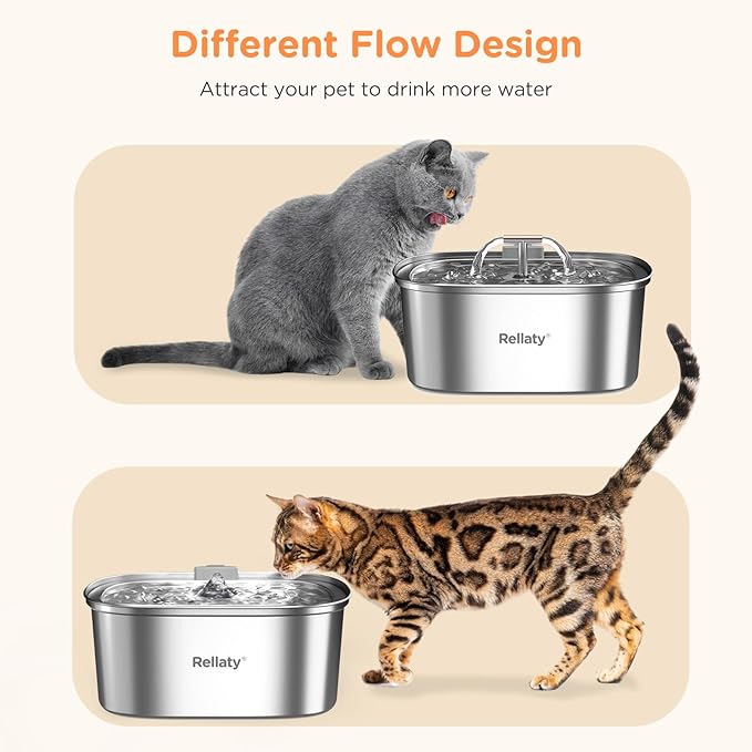 Cat Water Fountain Stainless Steel 2 Pack