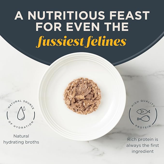 Reveal Natural Wet Cat Food, 12 Count, Grain Free, Limited Ingredient Cat Food Pouches, Tuna with Sea Bream in Broth, 2.47 oz Pouches
