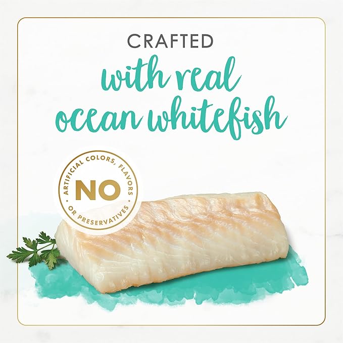 Purina Fancy Feast Wet Cat Food Pate Gourmet Naturals Ocean Whitefish Recipe - (Pack of 12) 3 oz. Cans