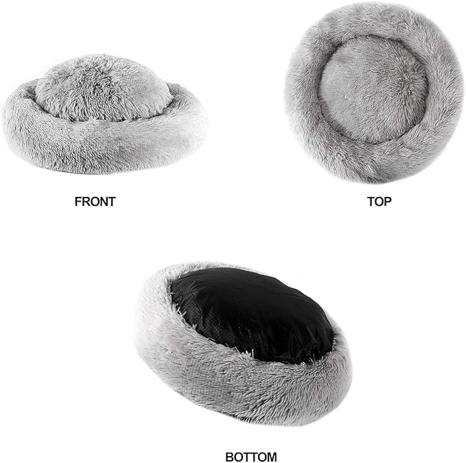 JEMA Calming Small Dog Beds for Small Dogs,Washable Donut Cuddler Pet Bed Cushions,Durable & Cozy Soft Dog Bed with Removable Pad 22 Inch