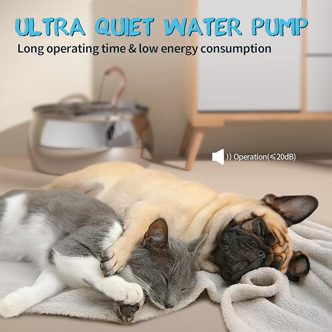 Tomxcute Cat Water Fountain - 4.0L/135oz Gooseneck Copper Faucet Design Cat Fountain for Drinking - Large Capacity Stainless Steel Cat Water Fountain - Comes with 3 Replacement Filters