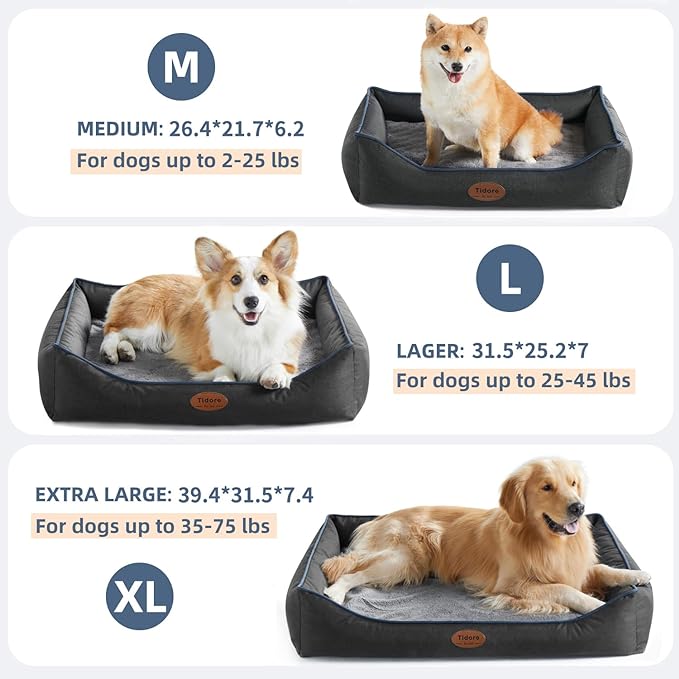 Orthopedic Dog Beds for Medium Large Dogs, Durable Egg Crate Foam Sofa Dog Bed wit Washable Removable Cover,Waterproof Lining and Nonskid Bottom,Pet Bed for Large Dogs (Dark Grey, X-Large)