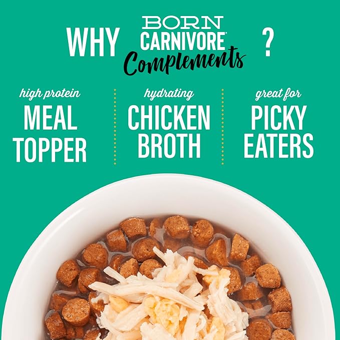 Tiki Cat Born Carnivore Complements Wet Cat Food Topper, Variety Pack 2.1 oz. Pouch (12 per Box)