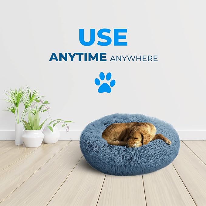 Whiskers & Friends Dog Beds for Medium Dogs, Dog Beds for Small Dogs, Dog Beds & Furniture, Calming Dog Bed, Fluffy Dog Bed, Orthopedic Dog Bed, Donut Dog Bed - Up to 45 Lbs - Washable Dog Bed