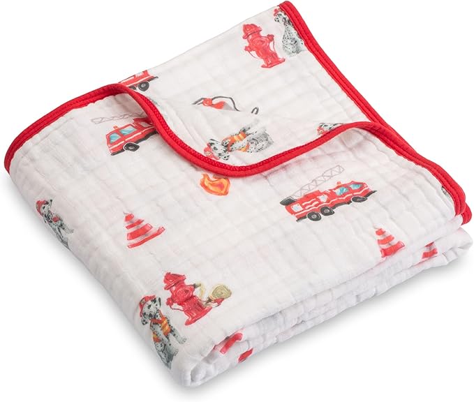 LollyBanks Muslin Baby Blanket 100% Cotton, Muslin Quilt Lightweight, 6 Layers Baby Blankets 47"x 47", Toddler Blanket for Boy and Girl, Nursery Receiving Blankets Baby Essentials (Dogs Print)