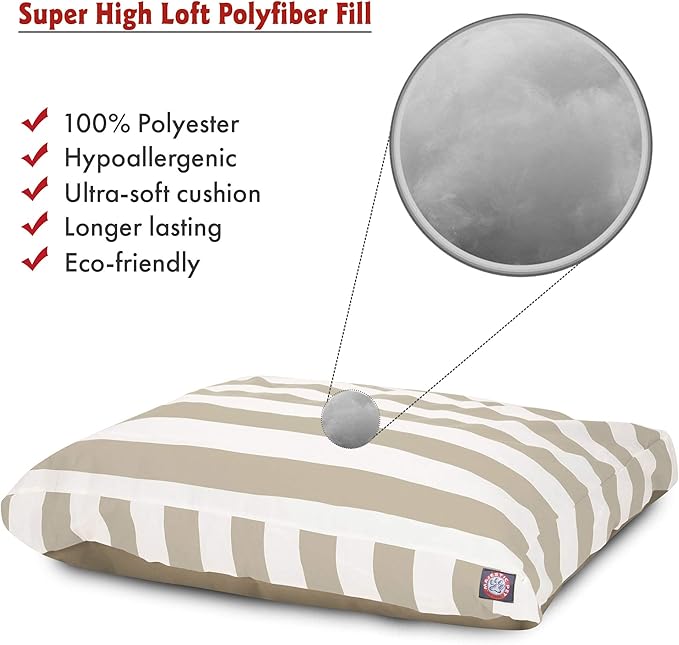 Majestic Pet Rectangle Large Dog Bed Washable – Non Slip Comfy Pet Bed – Dog crate Bed with Removable Washable Cover – Dog Kennel Bed for Sleeping - Dog bed X-Large Breed 50x42x5 Inch – Sand Beige