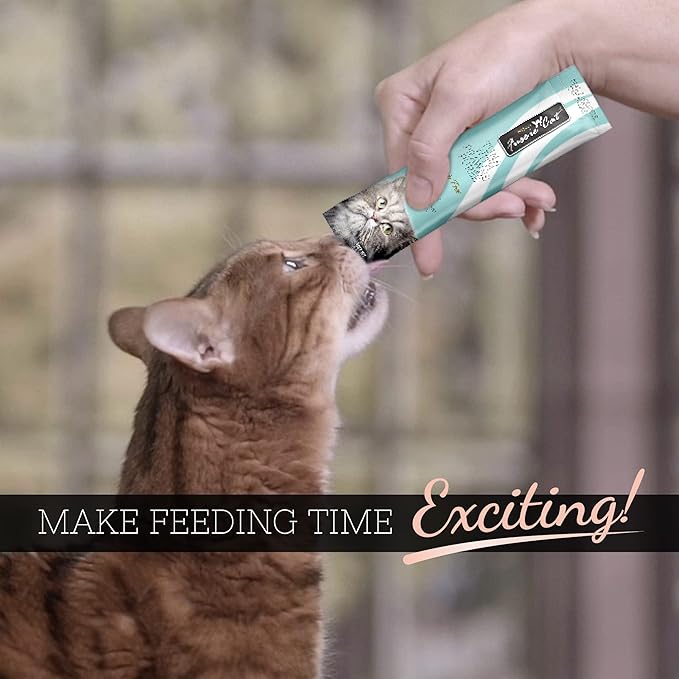 Fussie Cat Tuna with Prawns Puree, lickable cat Treats, 0.5oz Pouch Pack of 4