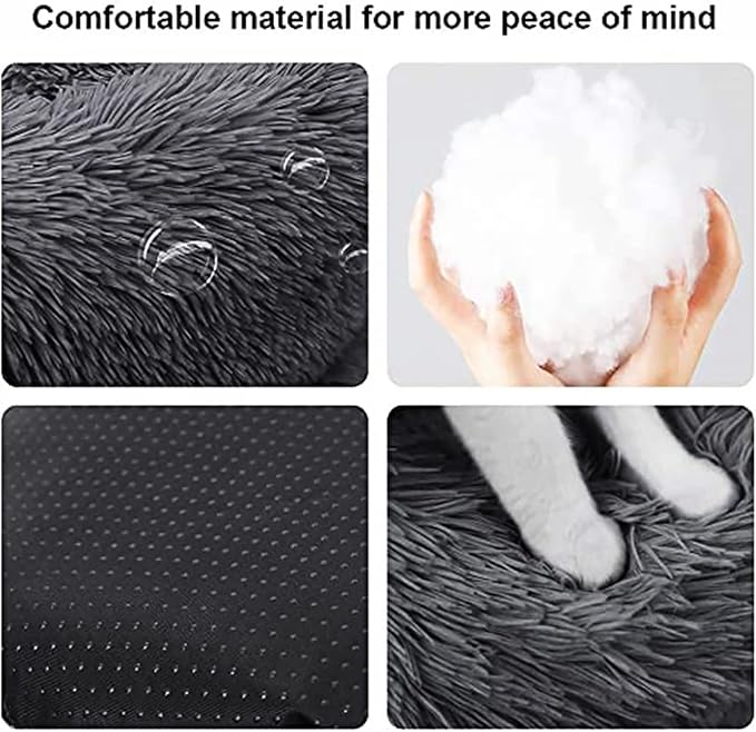 Nisrada Dog Bed for Small Medium Large Dogs, 27 inch Calming Dogs Bed, Washable-Round Cozy Soft Pet Bed for Puppy and Kitten with Slip-Resistant Bottom