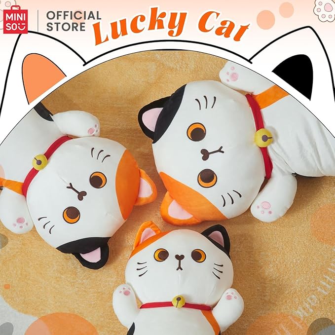 MINISO Long Cat Plush Pillow Kitten Body Pillow Stuffed Animals Soft Throw Sleeping Pillow Kawaii Cuddle Cartoon Stuffed Plush Toy for Kids Boys Girls, 20"