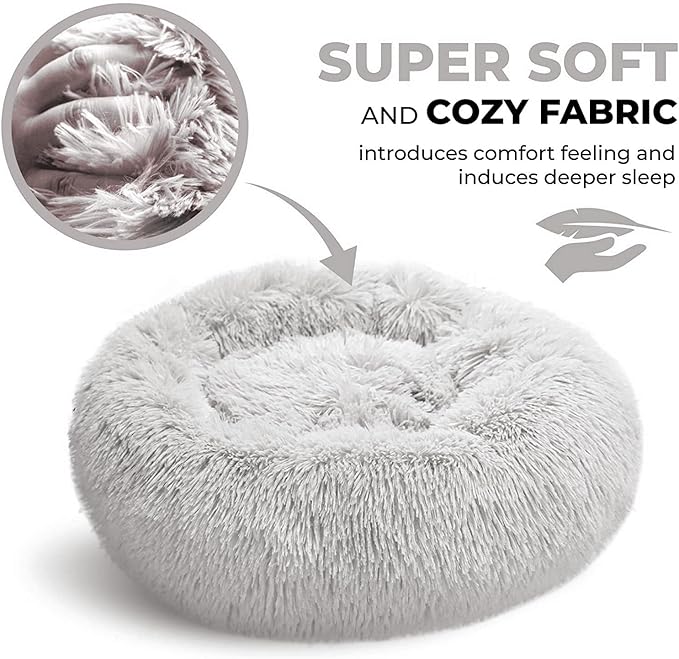 Whiskers & Friends Cat Bed, Cat Beds for Indoor Cats Washable, Small Dog Bed Calming Pet Bed, Cat Beds & Furniture, Large Cat Bed, Kitty Kitten Bed
