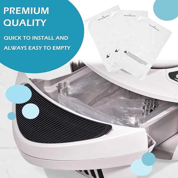 100 Count Waste Drawer Liners Bags Compatible with All Litter Box Robot Models, 9-11 Gallons Litter Box Liners