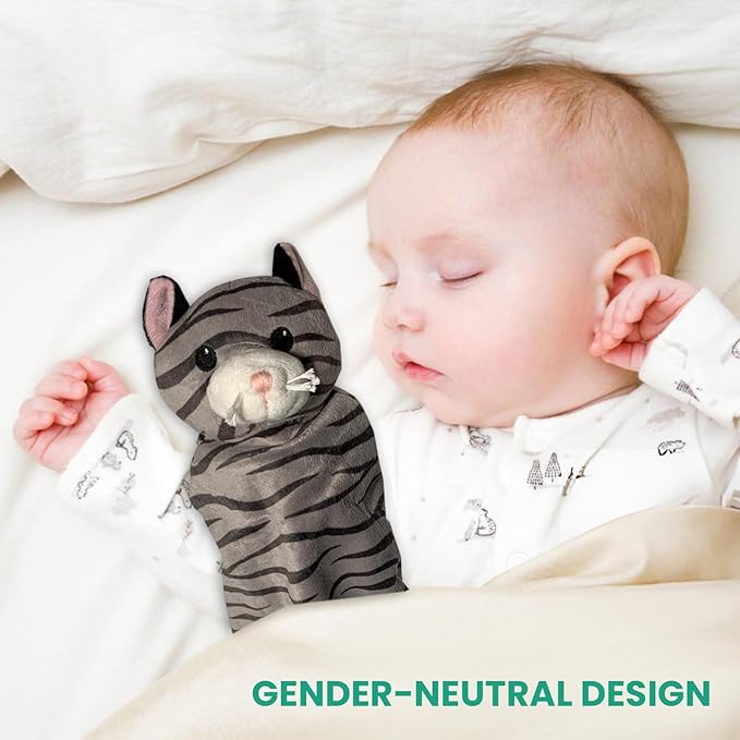 Security Blanket - 18" Tall Soft Fleece Blanky for Boys & Girls - Soothing Baby Blanket With Plush Stuffed Animal Kitty Cat