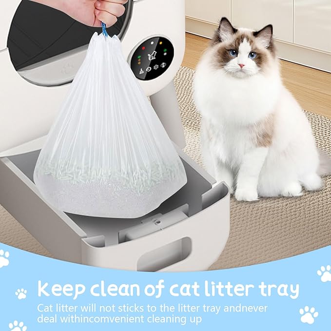 120 Count Cat Litter Box Liners for ZeaCotio and Cumrige Self Cleaning Litter Box, Extra Thick Heavy Duty Cat Litter Bags Replacement, Cat Litter Box Liners 3-4 Gallons of Capacity