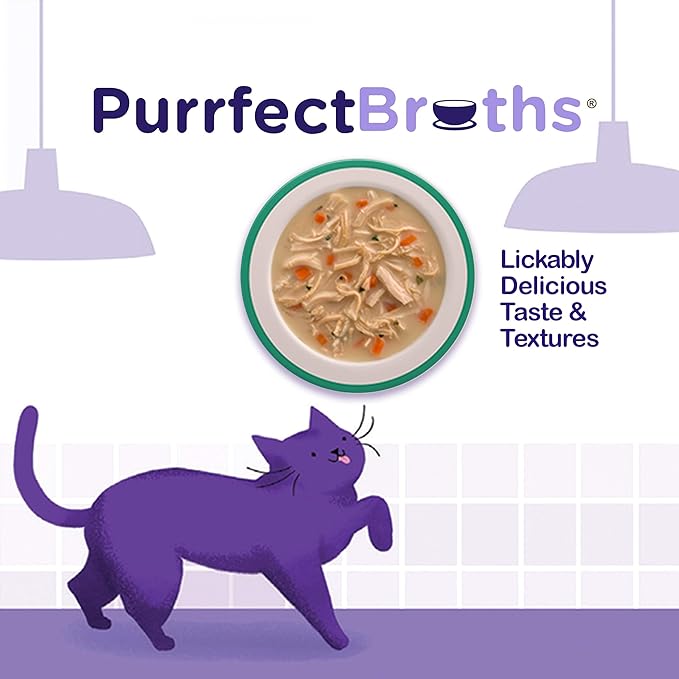 Rachael Ray Nutrish Purrfect Broths Wet Cat Food, Creamy Chicken Bisque with White Meat Chicken & Veggies Recipe, 1.4 Ounce Pouch (Pack of 24), Grain Free