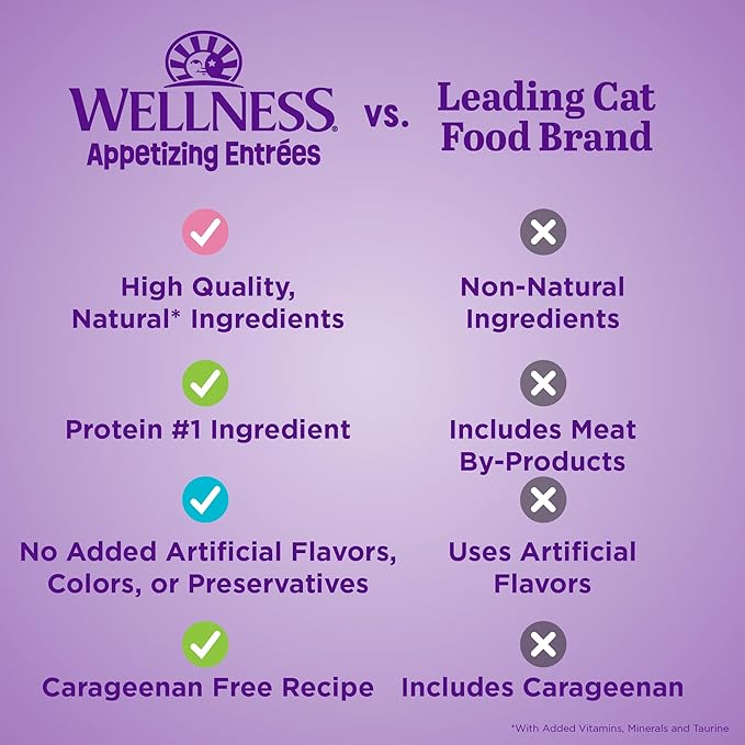 Wellness® Appetizing Entrées™ Mousse Chicken & Turkey Recipe Infused with Broth Natural Wet Cat Food, 1.4 oz Pouch (Pack of 8)