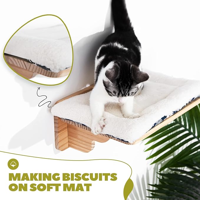 Cat Wall Mounted Shelves Steps - Cat Wall Perches Furniture Playing Stairs Climber Hanging Holder Soft Carpet Cats Resting Space Saving …