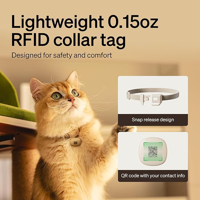 PETLIBRO Upgraded RFID Automatic Cat Feeder, 5G Wi-Fi Automatic Pet Feeder, 3L Auto Cat Feeder App Control with Light Collar Tag, Tag Activated One Automatic Cat Food Dispenser 1-10 Meals Control