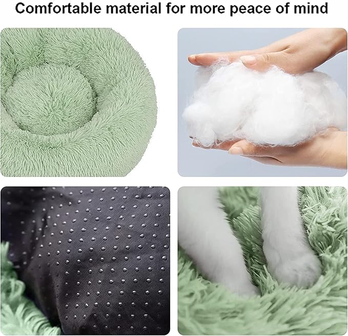 Nisrada Cat Beds for Indoor Cats,20 Inch Dog Bed for Small Melium Large Dogs, Washable-Round Pet Bed for Puppy and Kitten with Slip-Resistant Bottom