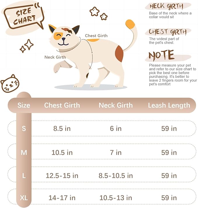 BINGPET Cat Harness and Leash Set Escape Proof for Walking,Step-in Harness with Lightweight Soft Breathable Mesh,Adjustable Easy Control Harness (Sunshine Citrine, M(Chest:10.5-13.5"))