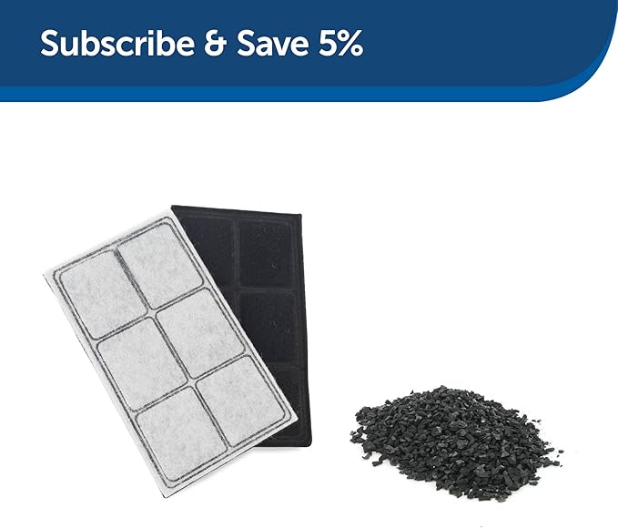 PetSafe Drinkwell Premium Pet Fountain Replacement Carbon Filters,Cat Water Fountain Filters, Contains 50% More Carbon (Pack of 12)