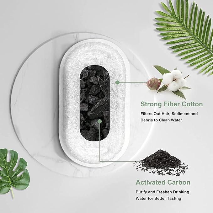 Cat Water Fountain Filters, Compatible with Pet Fountain 16 Filters with 16 Sponges Replacement