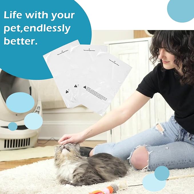 100 Count Waste Drawer Liners Bags Compatible with All Litter Box Robot Models, 9-11 Gallons Litter Box Liners