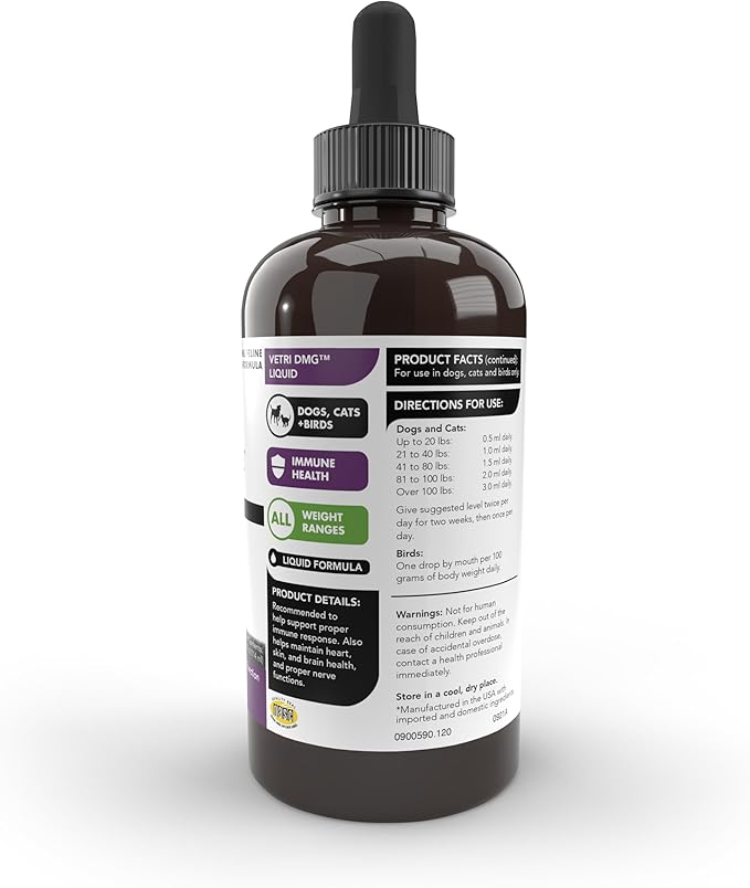 VetriScience Vetri DMG Liquid Drop - 114ml Bottle - Immune Support Supplements for Dogs and Cats