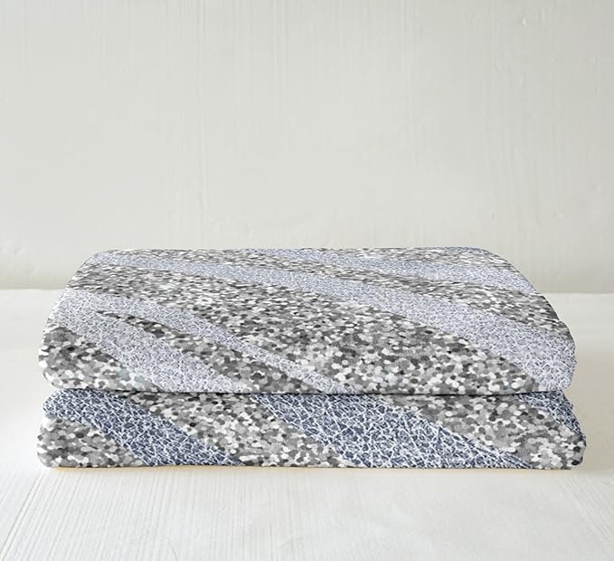 Grey Animal Print Fleece Sherpa Blanket for Girls Women, Glitter Zebra Print Queen Size, Lightweight Psychedelic Abstract Flannel Throw Blanket