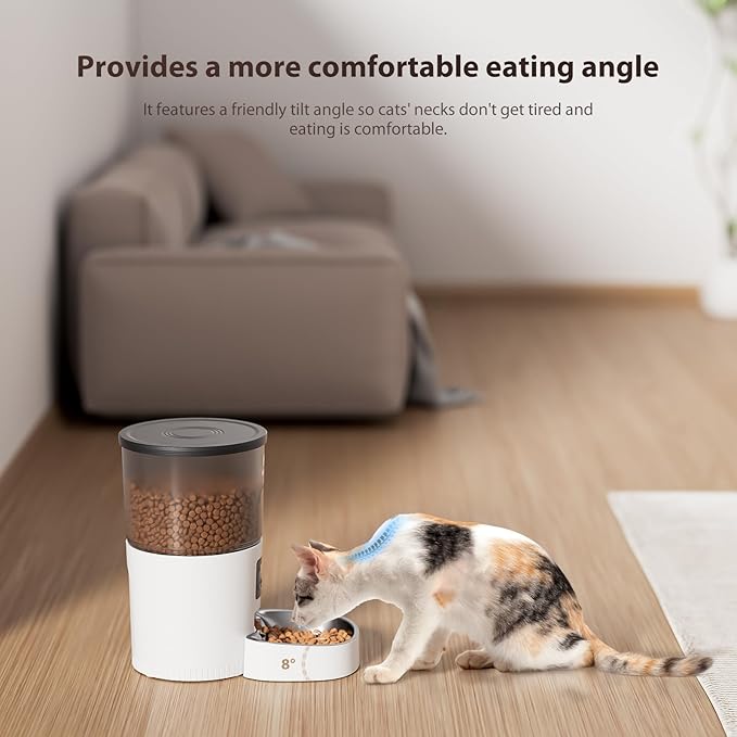 Automatic Cat Feeders, 3L Timed Cat Dry Food Dispenser, Dual Power Supply, Programmable Portion Size, 1-6 Meals Per Day, Auto Pet Feeder for Cats and Small Dogs