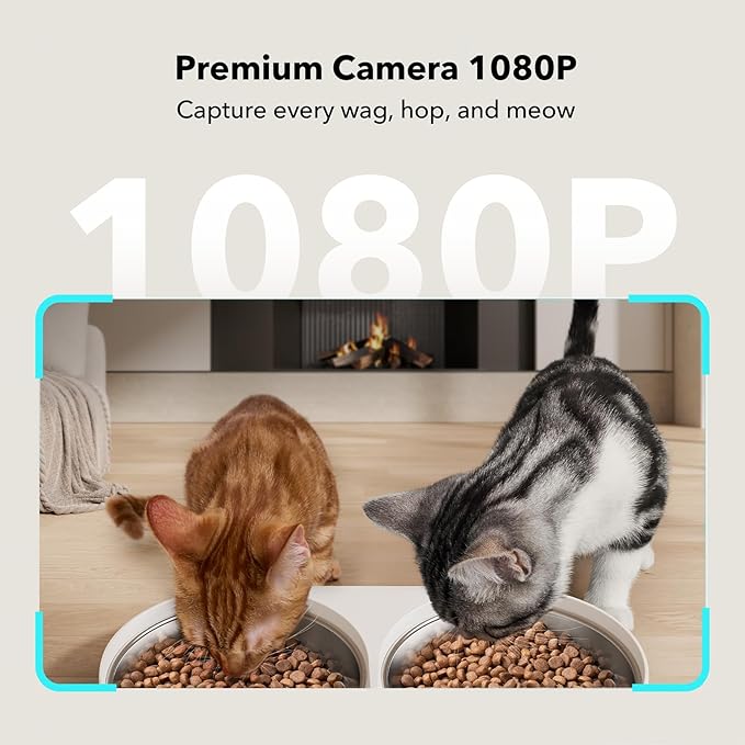 PETLIBRO Automatic Cat Feeder with Camera for Two Cats, 1080P HD Video with Night Vision, 5G WiFi Pet Feeder with Phone APP Control, 2-Way Audio for Cat & Dog, Low Food & Motion & Sound Alerts